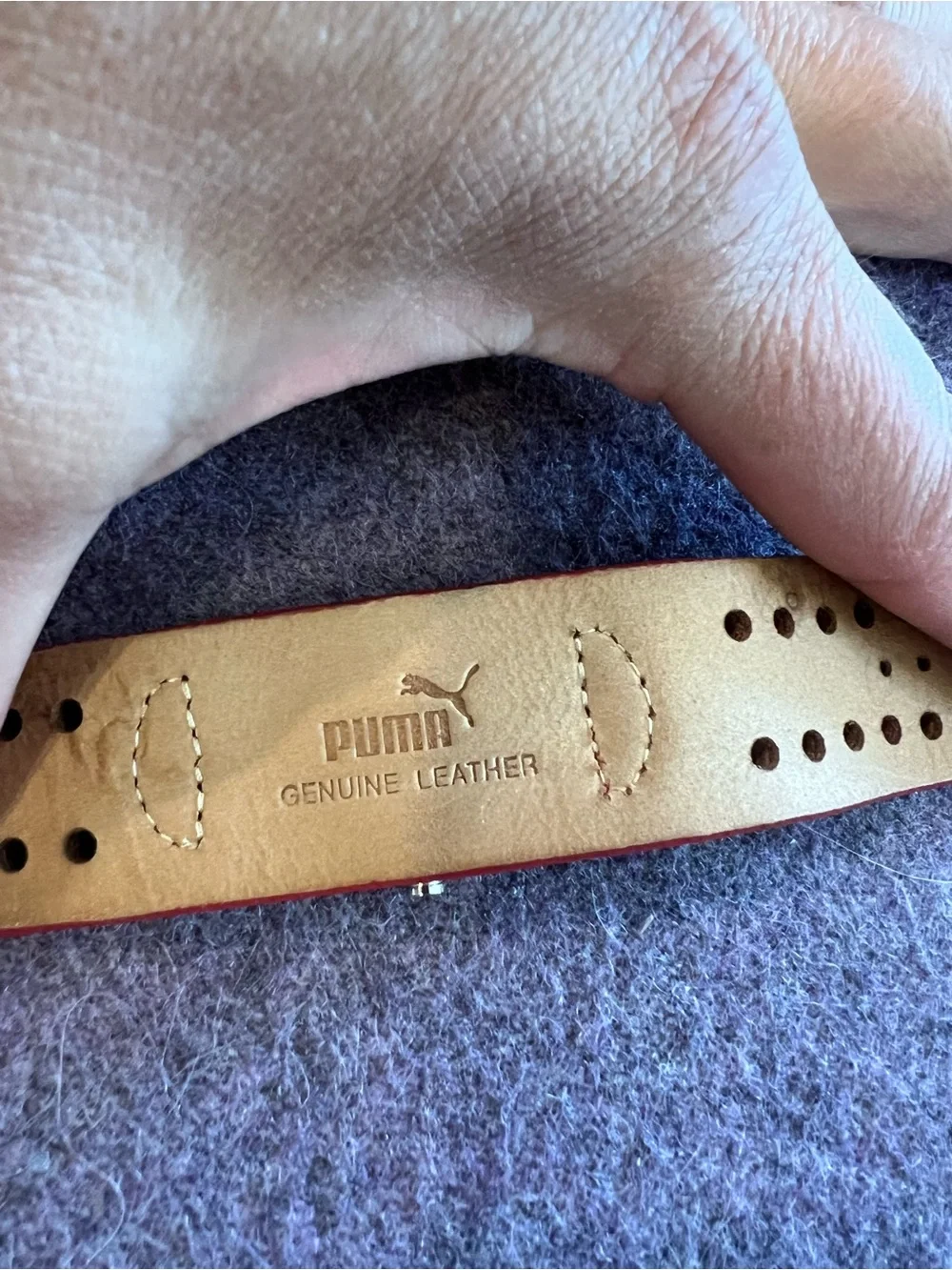 Puma Women's Silver Case Watch with Red Leather Strap - Excellent Condition